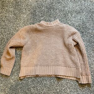 Altar'd State Waffle Knit Sweater in Light Brown